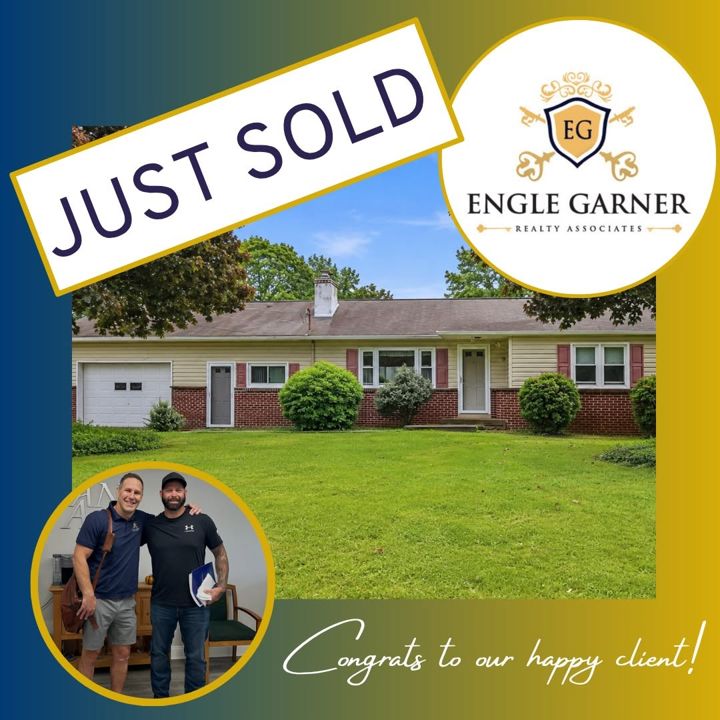 Just Sold graphic: Engle Garner Realty Associates with a happy client